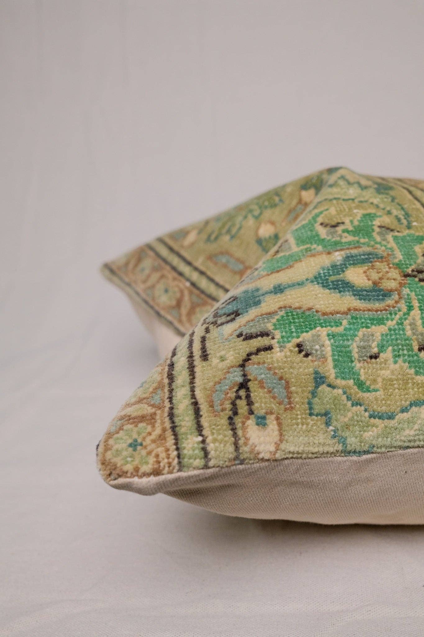 Vintage Turkish Rug Pillow | Sage Collection