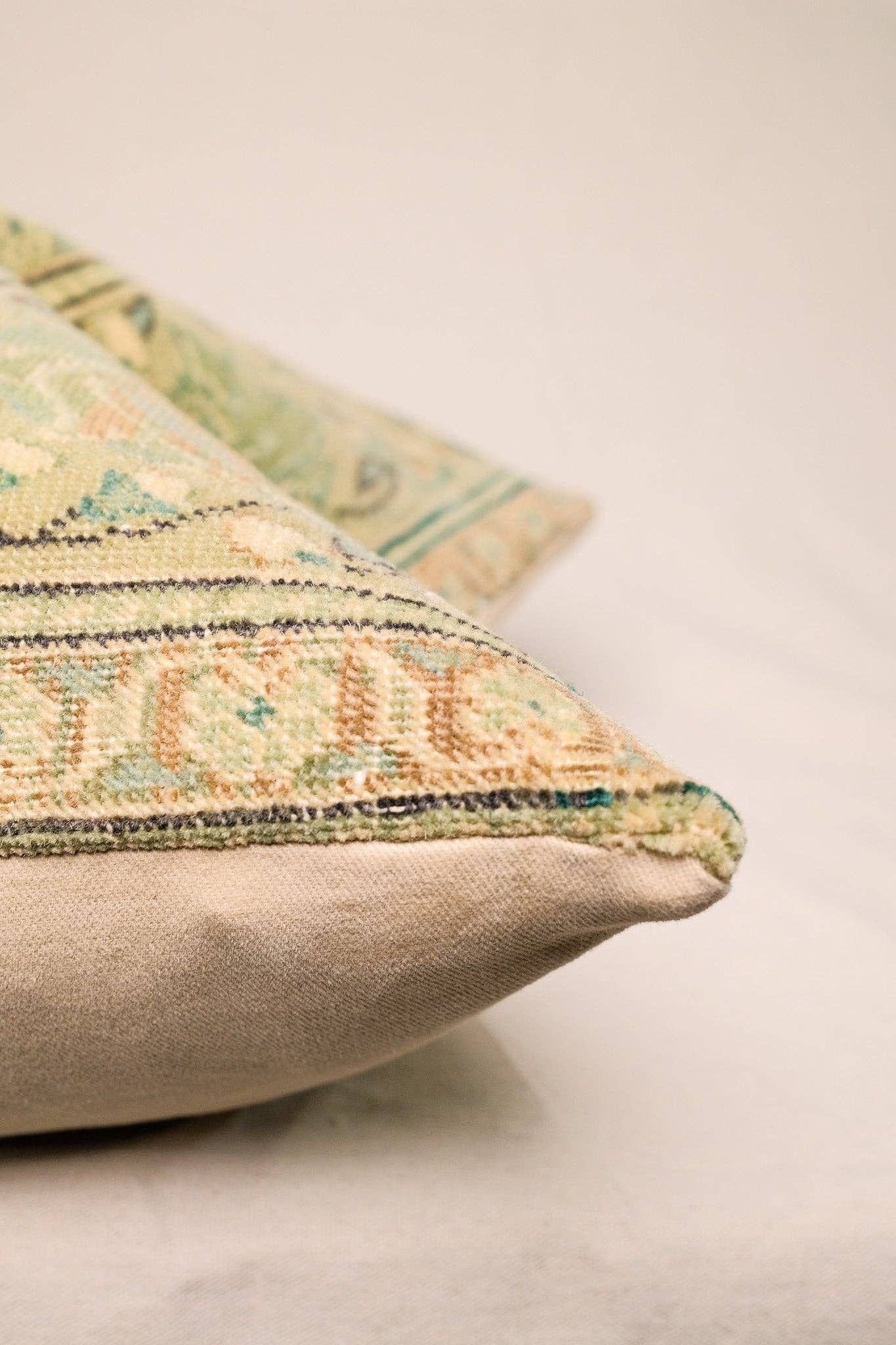 Vintage Turkish Rug Pillow | Sage Collection