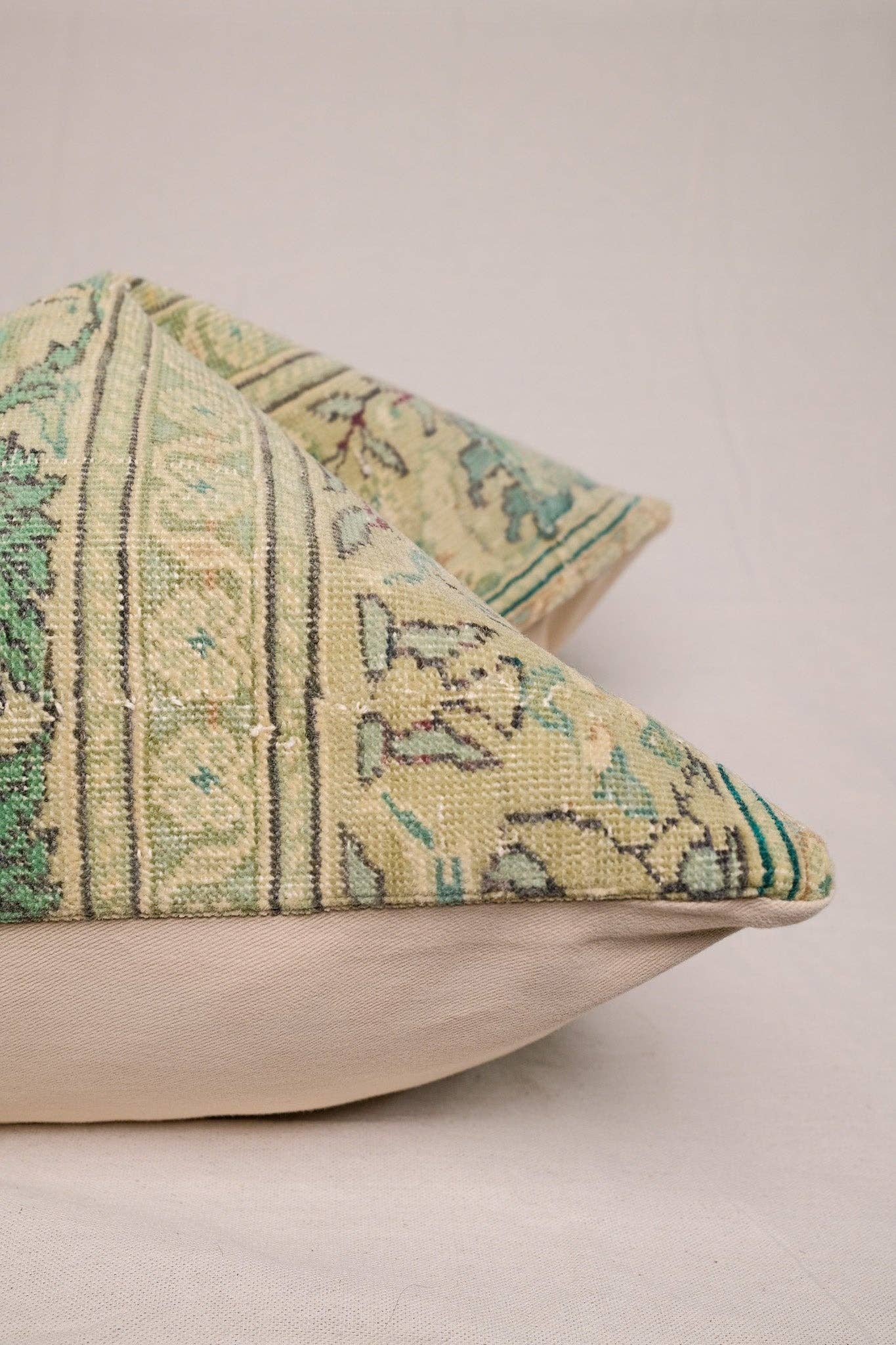 Vintage Turkish Rug Pillow | Sage Collection