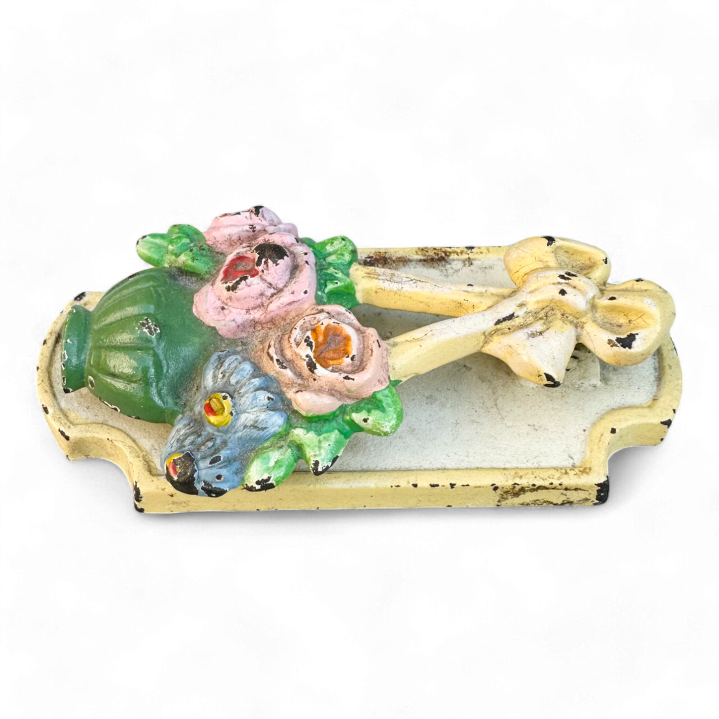 Hubley #287 Flower Basket Door Knocker with Yellow Border