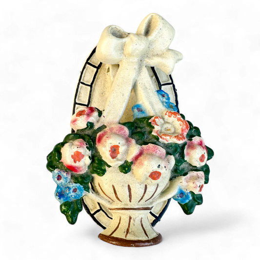 Hubley #124 Flower Basket Door Knocker with Cream Bow