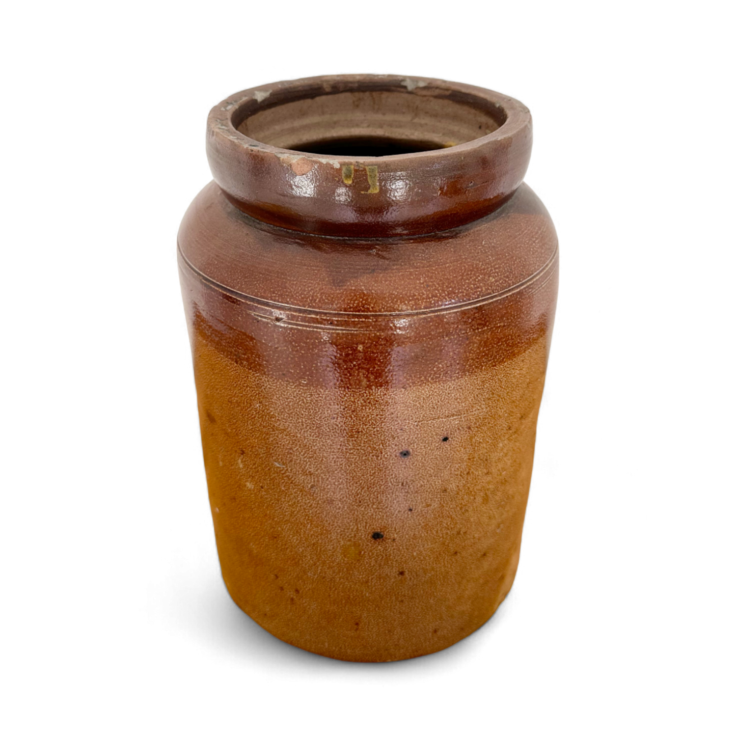 Large Rust-Colored Stoneware Crock