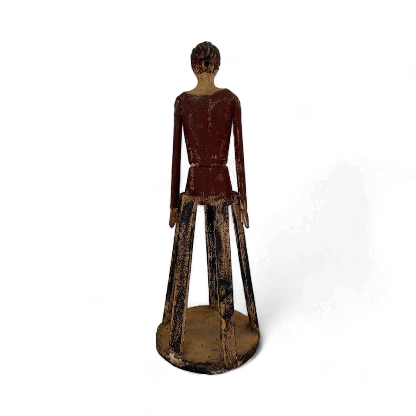 Primitive Wooden Figure On Stand