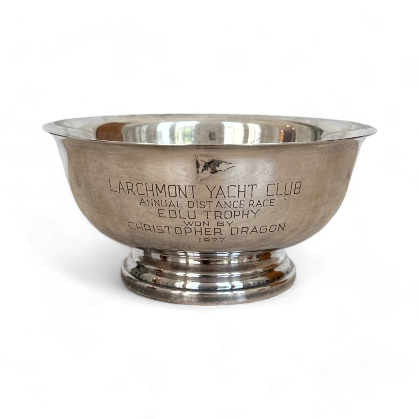 Vintage Larchmont Yacht Club Trophy, Silverplated Gorham Bowl