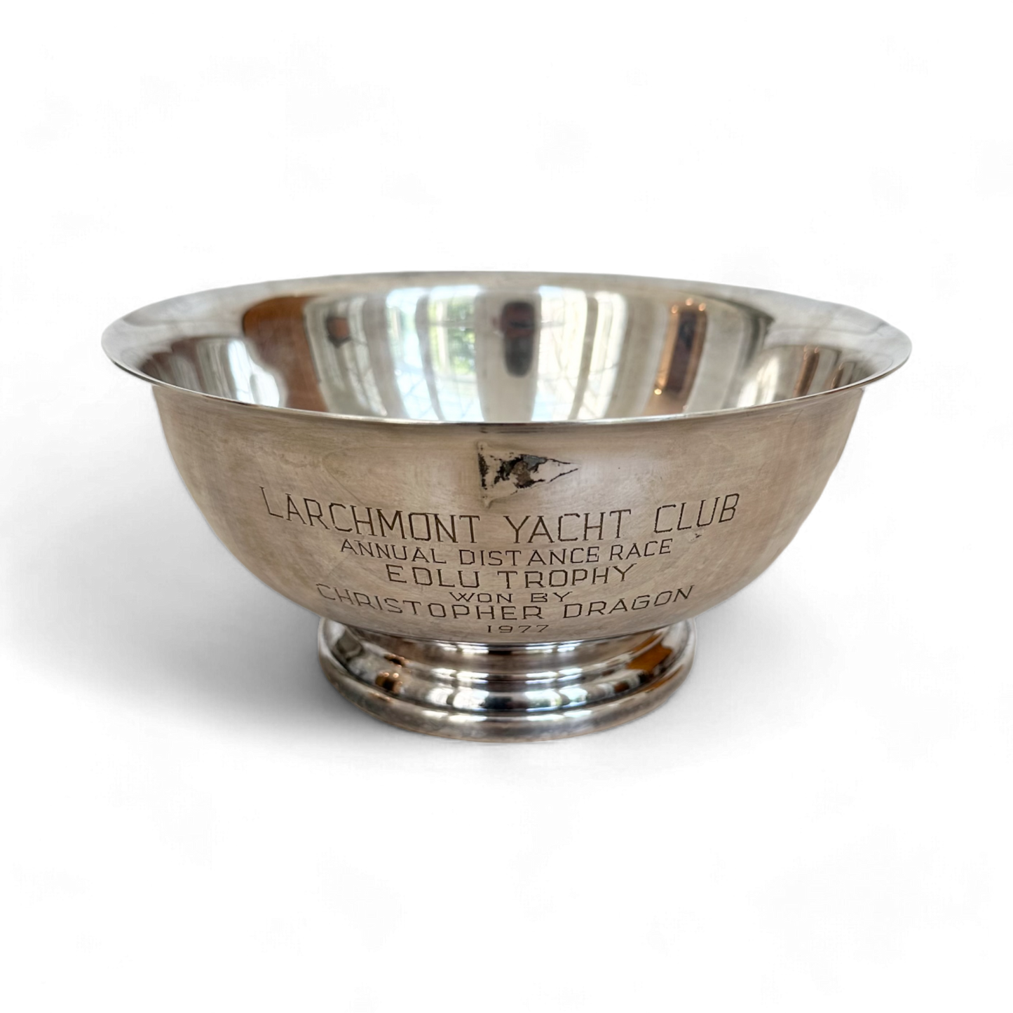 Vintage Larchmont Yacht Club Trophy, Silverplated Gorham Bowl