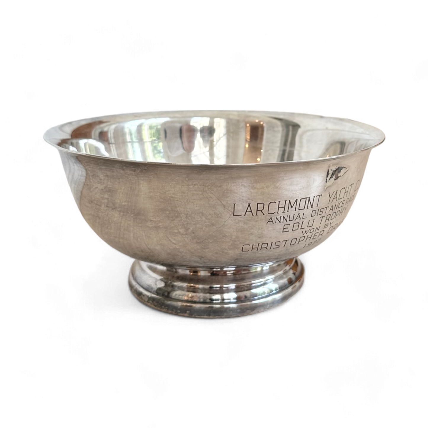 Vintage Larchmont Yacht Club Trophy, Silverplated Gorham Bowl