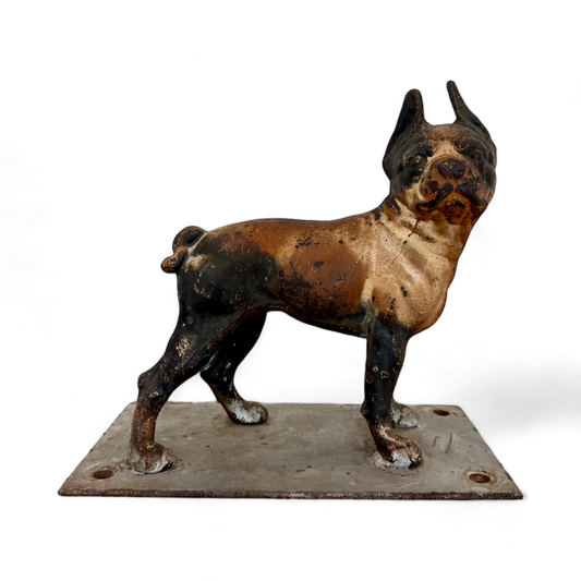 Cast Iron Boston Terrier Door Stop by Hubley, circa 1910-1940