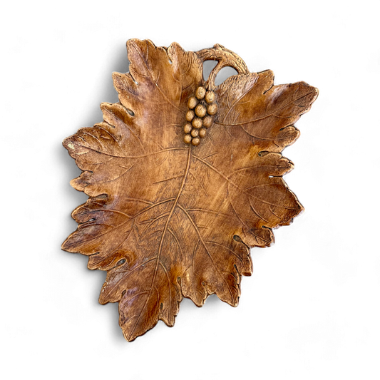 Vintage Faux Bois Grape Leaf Vide-Poche