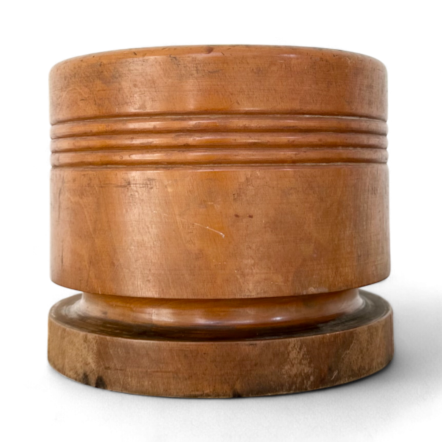 Antique English Turned Wood Mortar