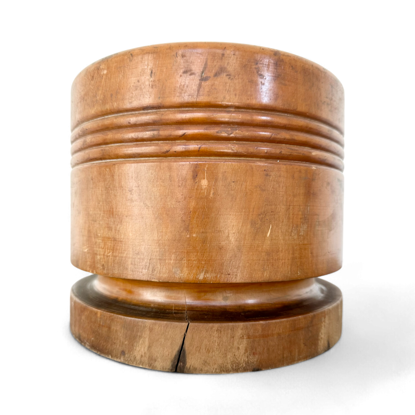 Antique English Turned Wood Mortar