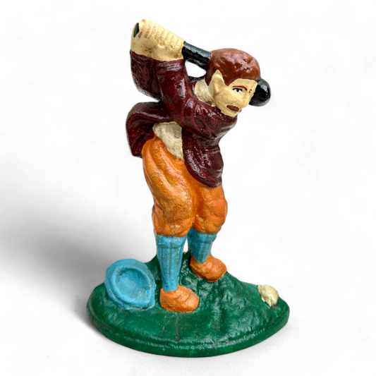 Vintage Cast Iron Golfer Door Stop