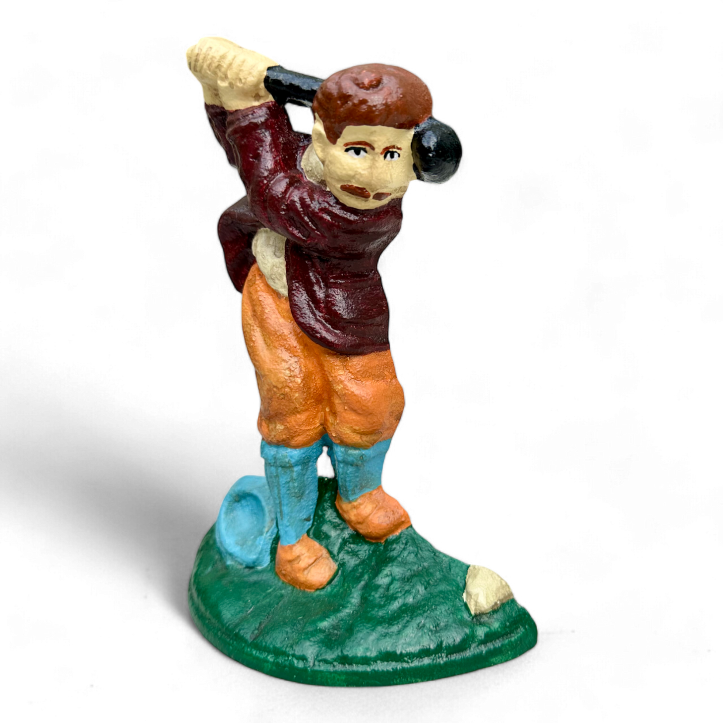 Vintage Cast Iron Golfer Door Stop