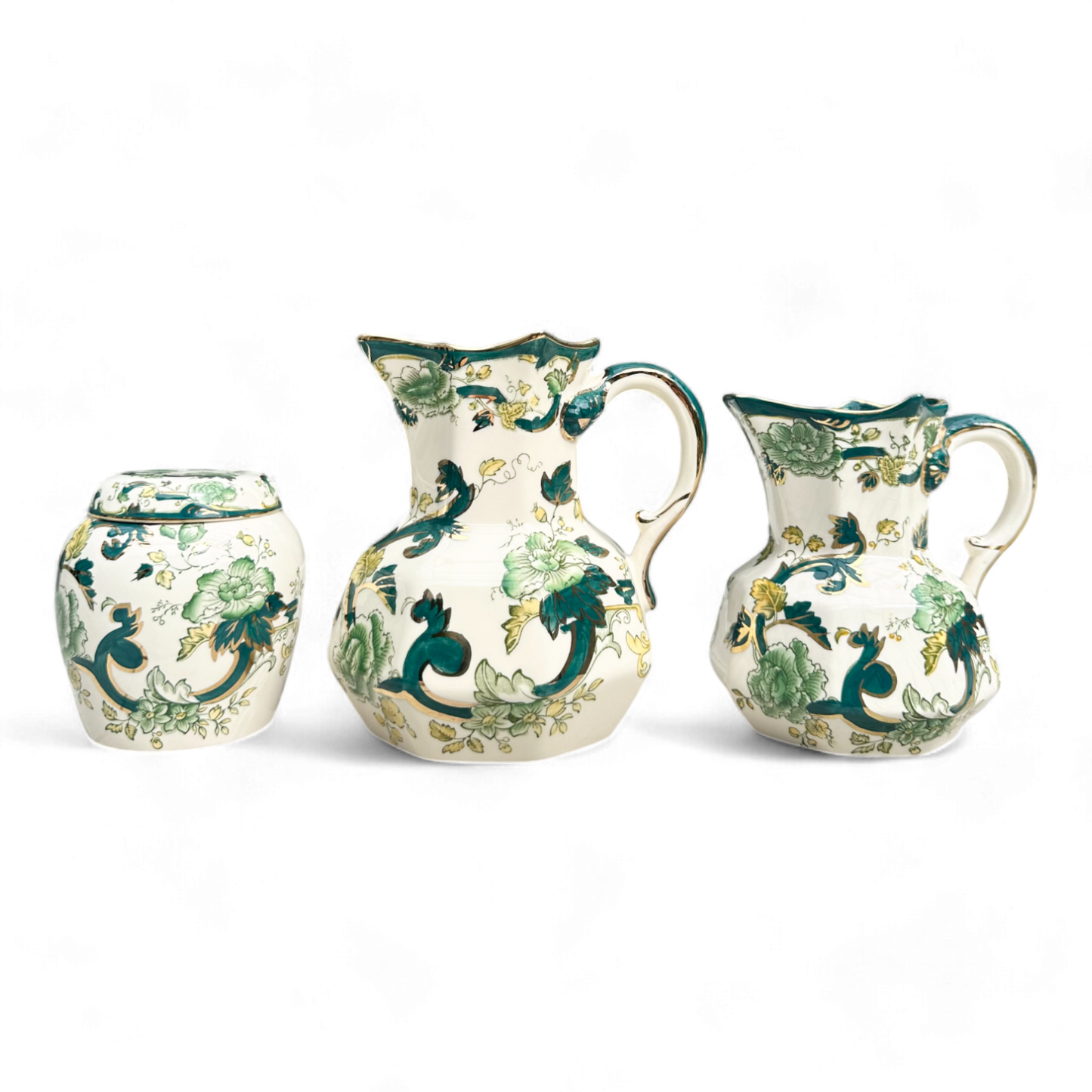 Mason's Ironstone Hydra Jugs or Pitcher & Jar in Chartreuse