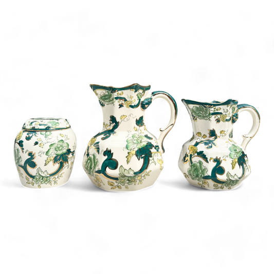 Mason's Ironstone Hydra Jugs or Pitcher & Jar in Chartreuse