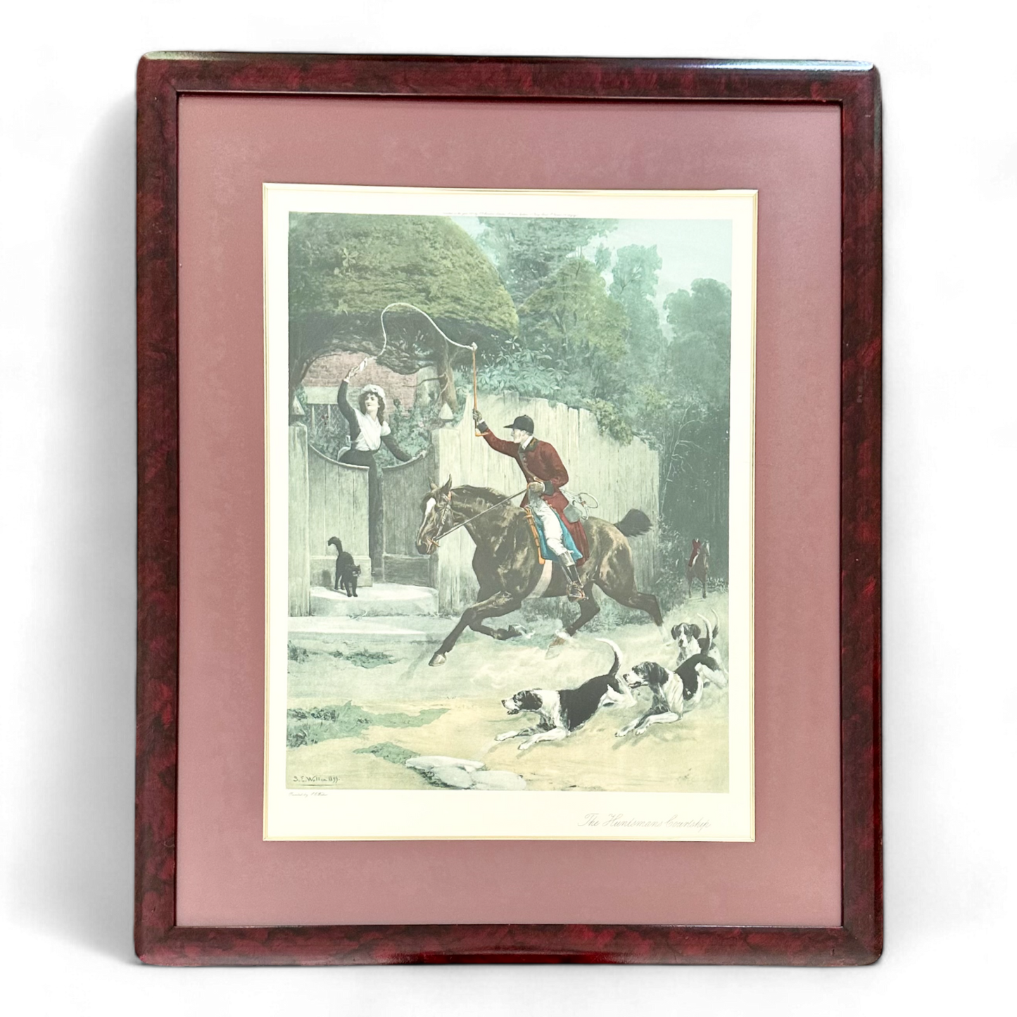 The Huntsman's Courtship, After Samuel Edmund Waller, Large Vintage Framed Print