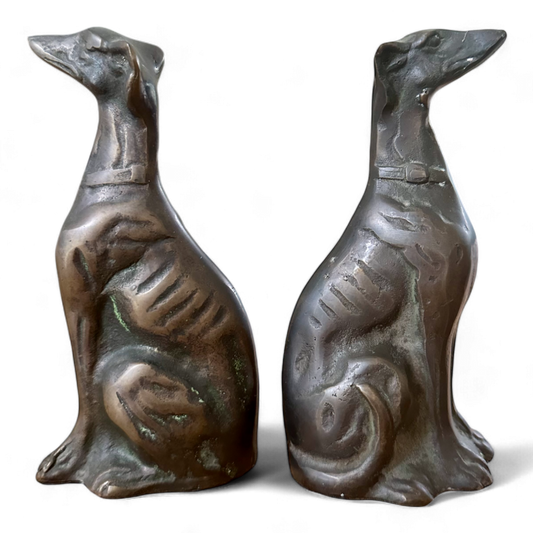 Pair of Bronze Greyhounds or Whippets