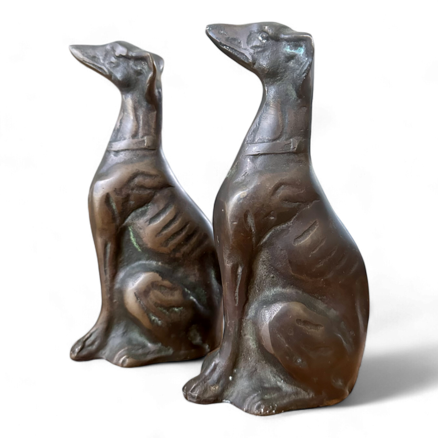 Pair of Bronze Greyhounds or Whippets