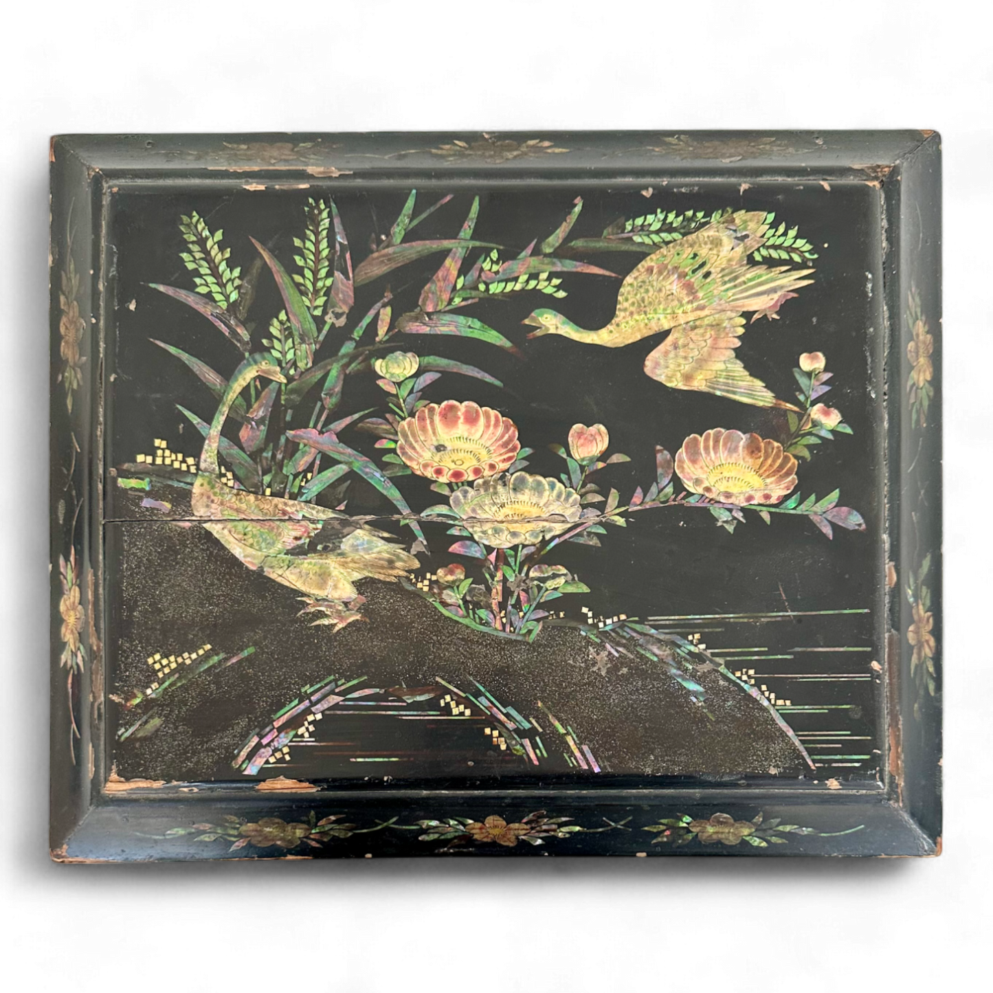 Victorian Japanese Black Lacquer Jewelry Box