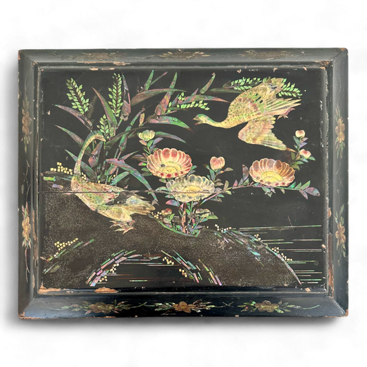 Victorian Japanese Black Lacquer Jewelry Box