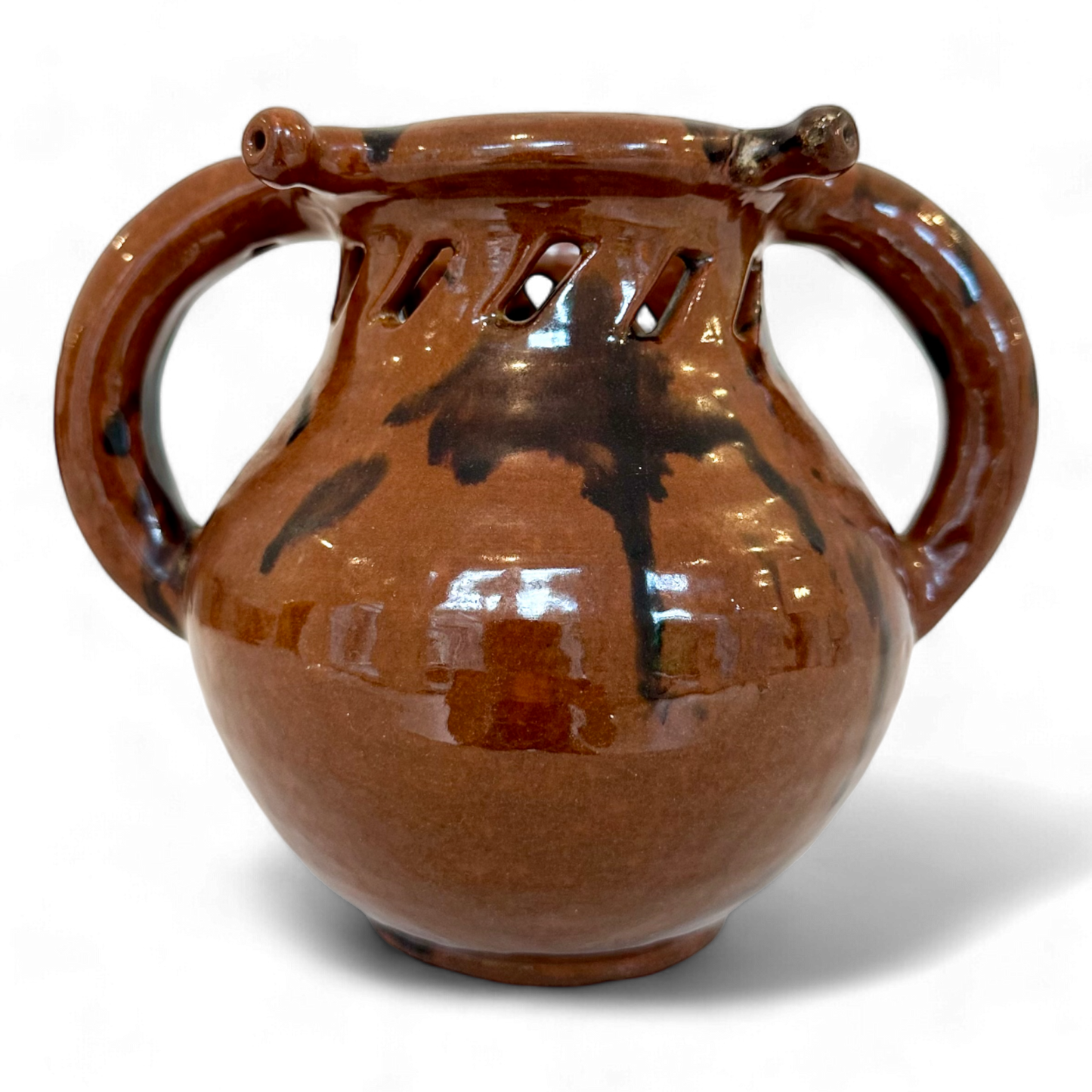 Contemporary Redware Urn with Handles