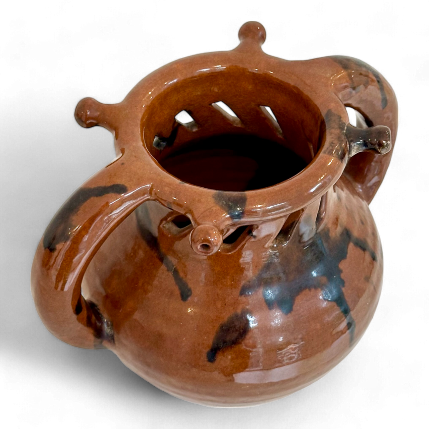 Contemporary Redware Urn with Handles