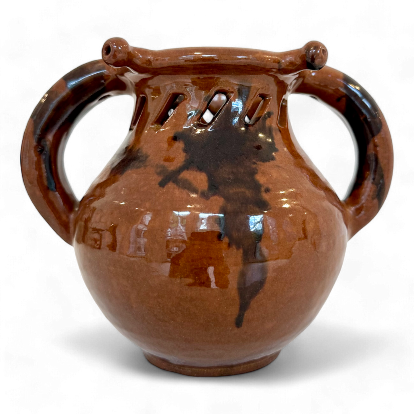 Contemporary Redware Urn with Handles