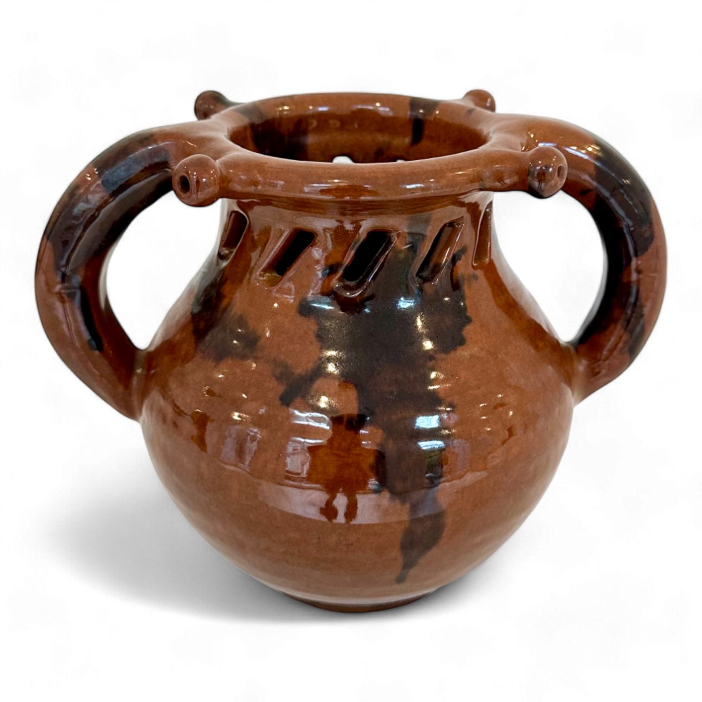 Contemporary Redware Urn with Handles