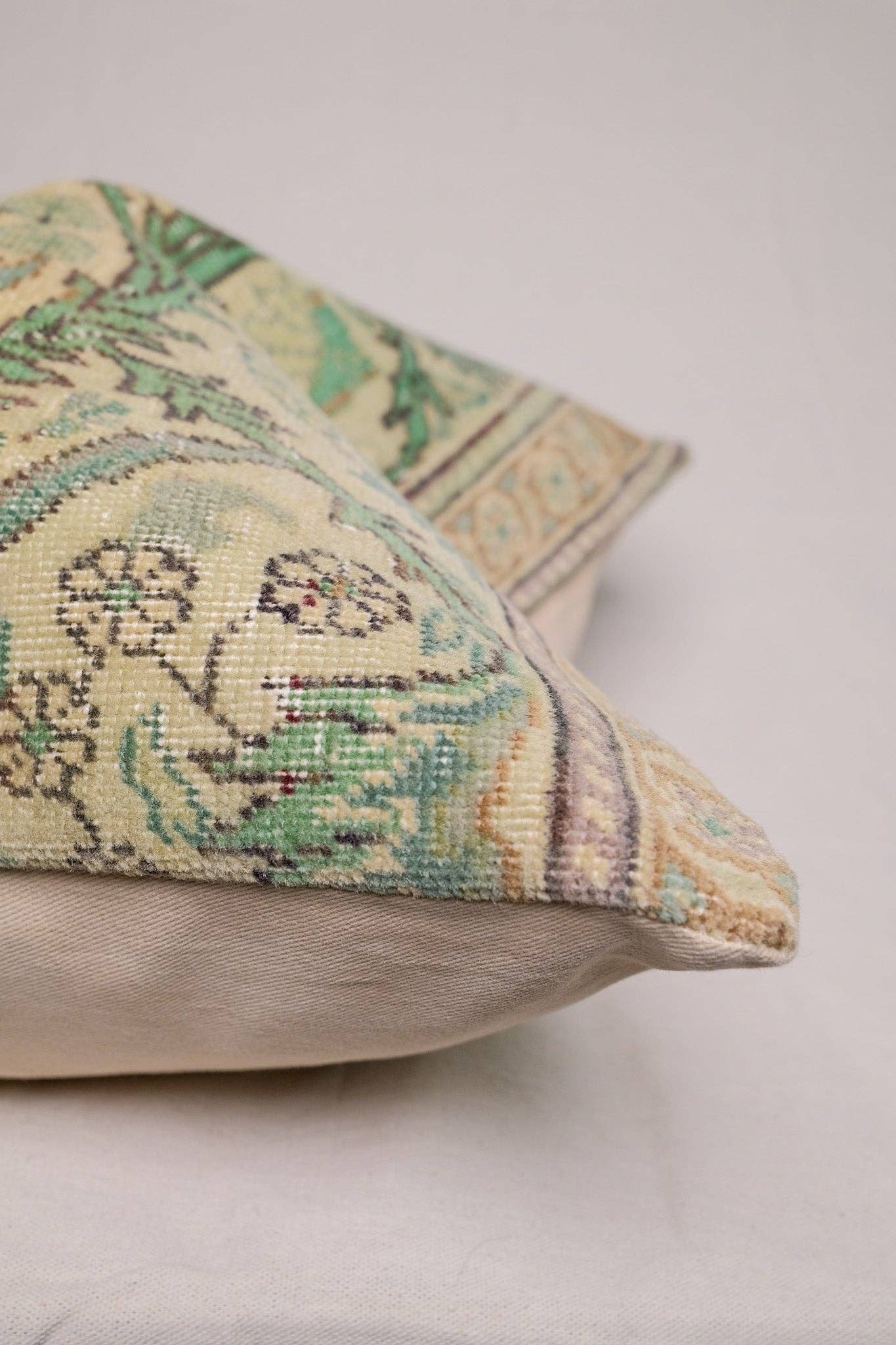 Vintage Turkish Rug Pillow | Sage Collection