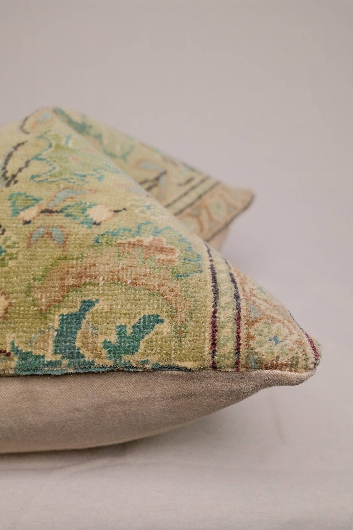 Vintage Turkish Rug Pillow | Sage Collection